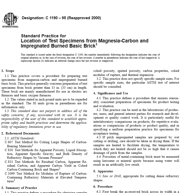 ASTM C 1190 – 95 pdf free download