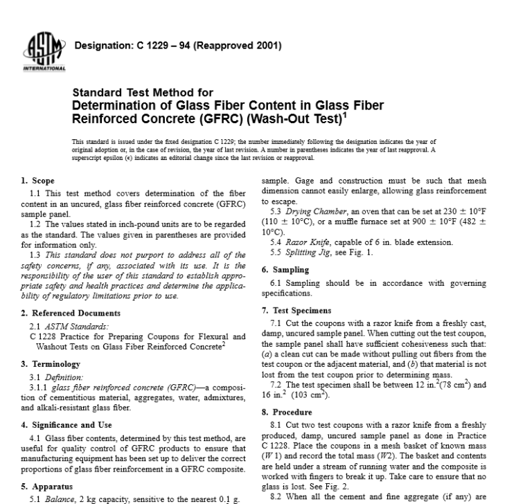 ASTM C 1229 – 94 Pdf Free Download - Civil Engineers Standards