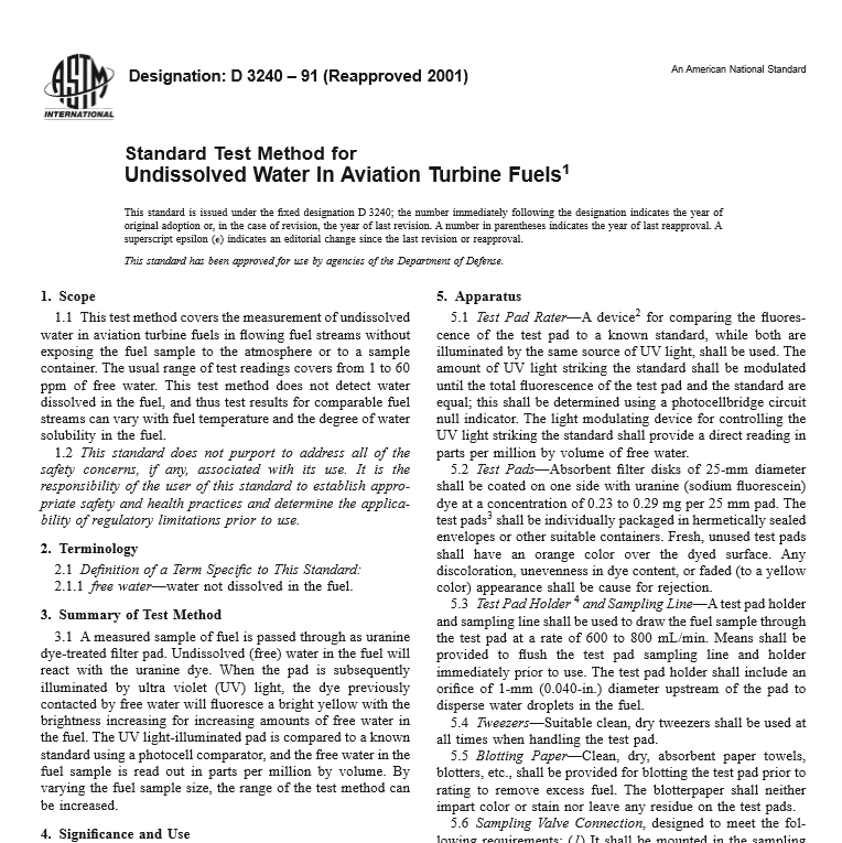 ASTM D 3240 – 91 pdf free download