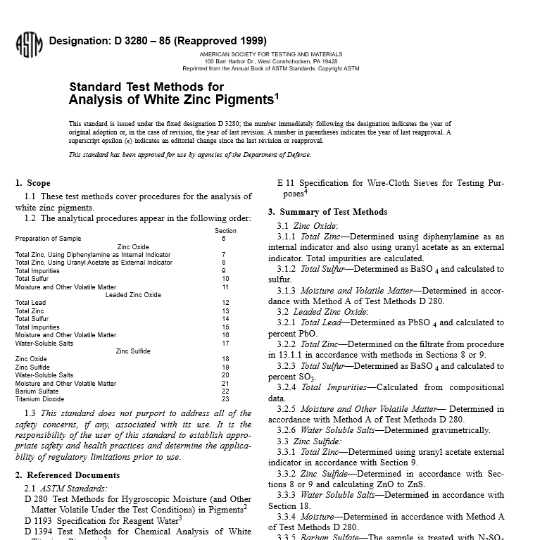 ASTM D 3280 – 85 pdf free download