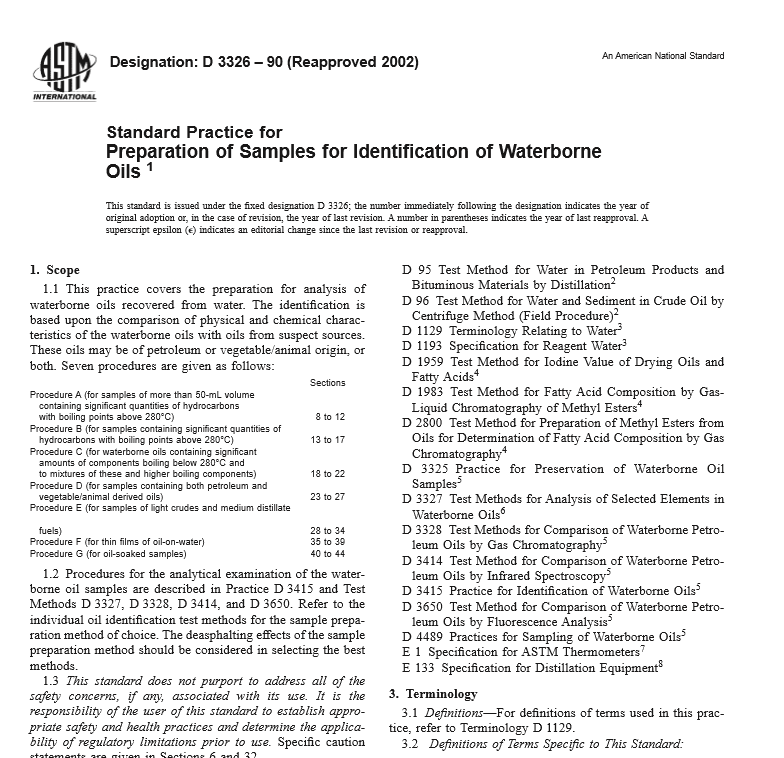 ASTM D 3326 – 90 pdf free download