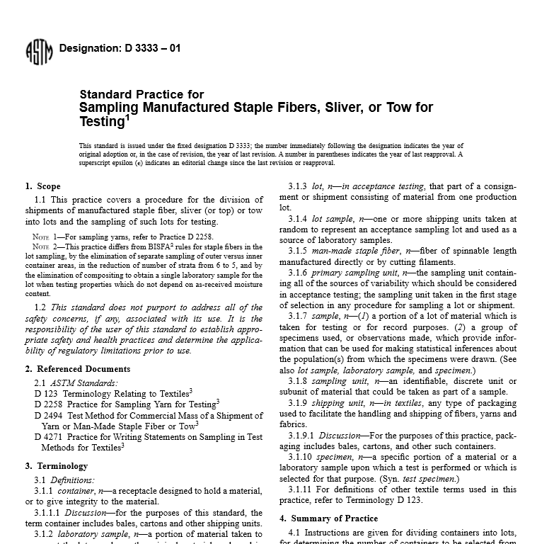 ASTM D 3333 – 01 pdf free download