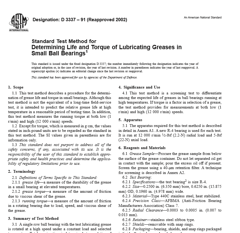 ASTM D 3337 – 91 pdf free download