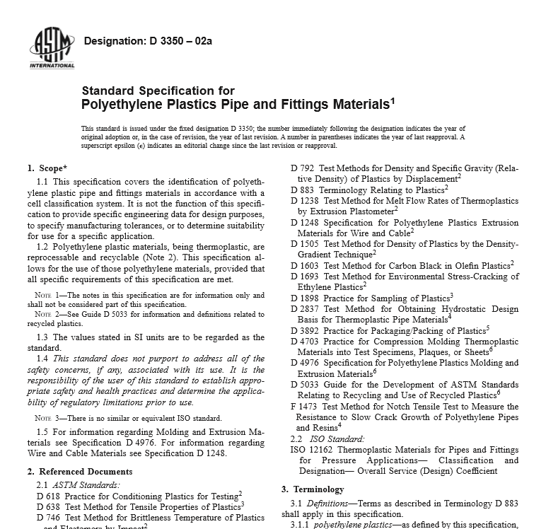 ASTM D 3350 – 02a pdf free download