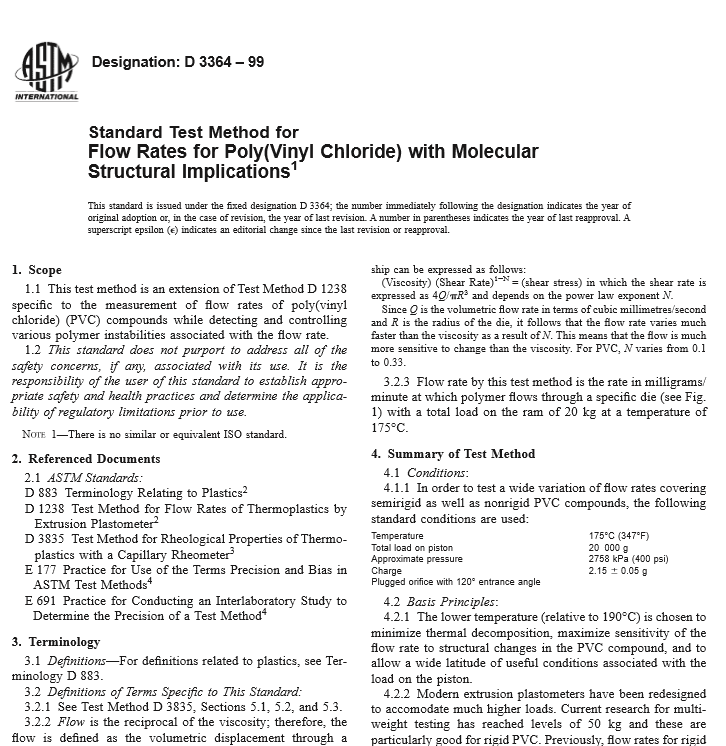 ASTM D 3364 – 99 pdf free download