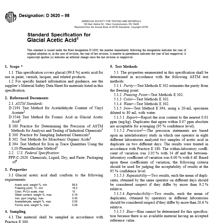 ASTM D 3620 – 98 pdf free download