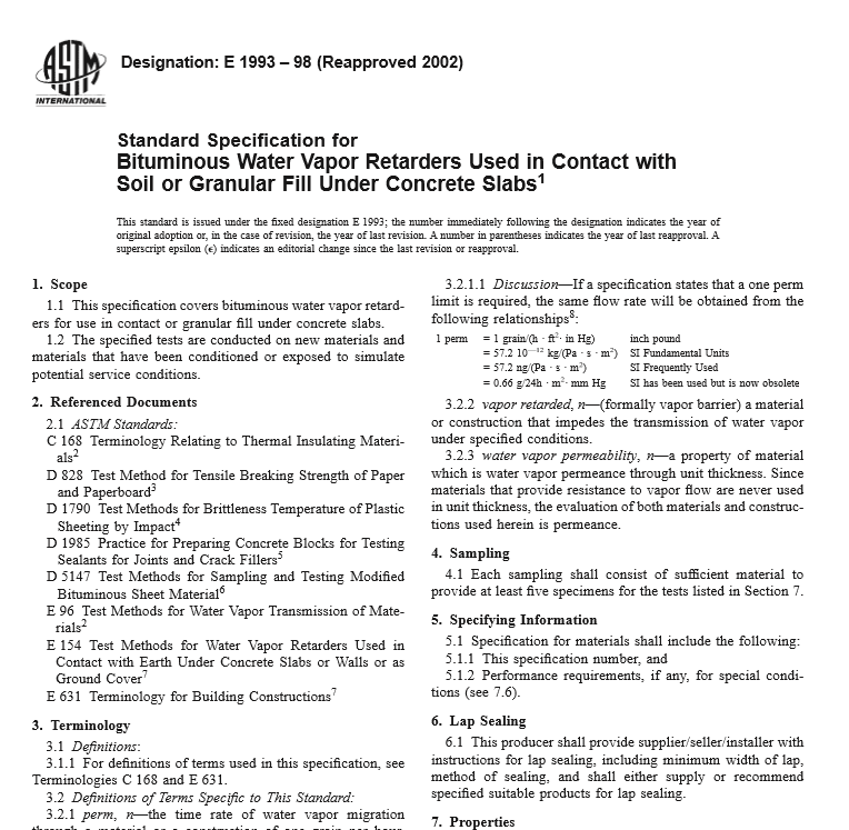 ASTM E 1993 – 98 pdf free download