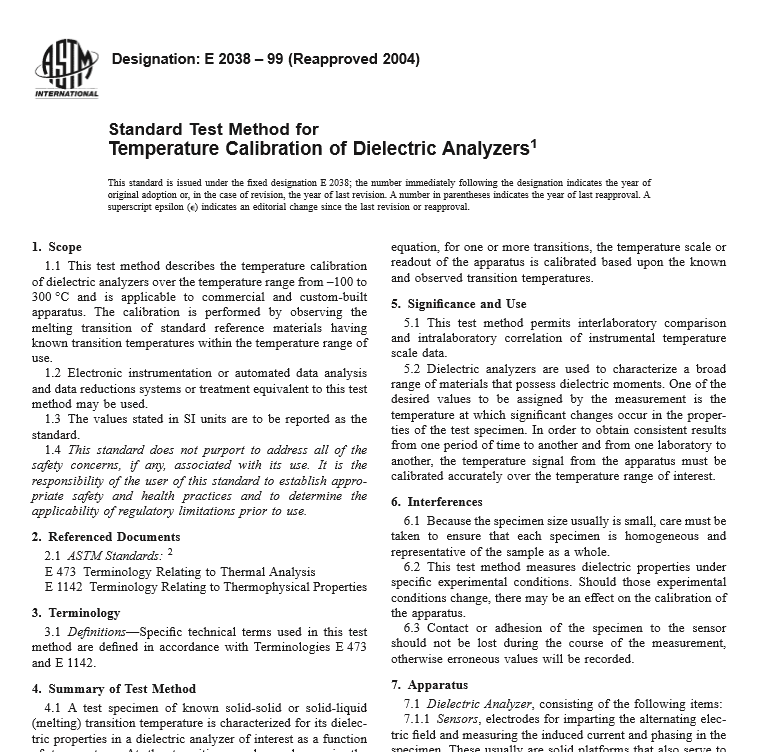 ASTM E 2038 – 99 pdf free download
