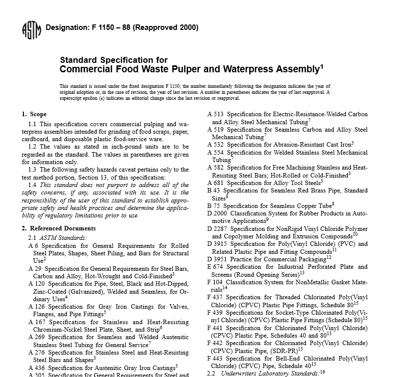 ASTM F 1150 – 88 pdf free download