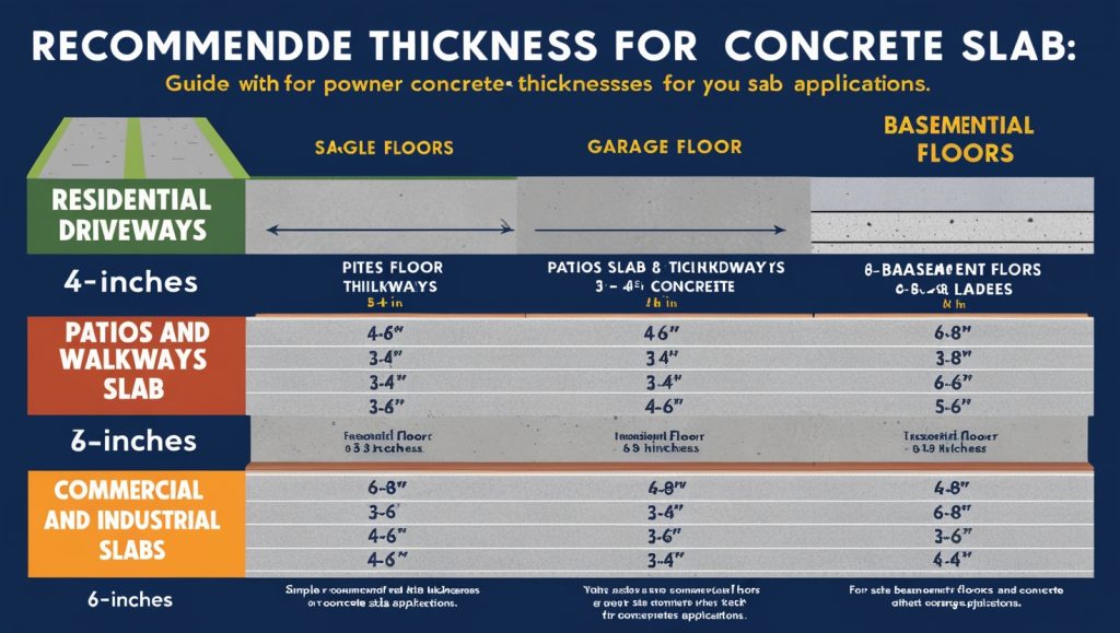 recommended thickness for Concrete Slabs