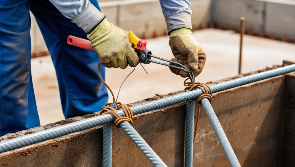 The Process of Tying Reinforcing Steel