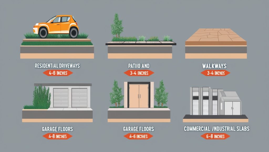 Thickness for concrete slab guide